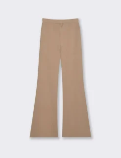 Donna Piazza Italia Pantaloni<Pantalone flare in punto milano con bustino elastico - Cammello