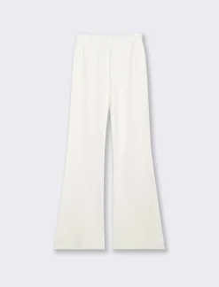 Donna Piazza Italia Pantaloni<Pantalone flare in punto milano con bustino elastico - Avorio