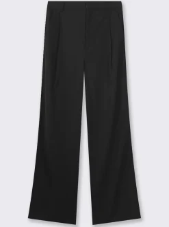 Donna Piazza Italia Pantaloni<Pantalone fromale modello a palazzo in tessuto fluido -