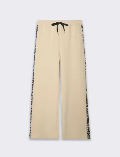 Donna Piazza Italia Pantaloni<Pantalone in felpa con banda laterale maculata - Beige