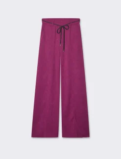 Donna Piazza Italia Pantaloni<Pantalone in maglia con cinturino - Magenta