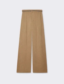 Donna Piazza Italia Pantaloni<Pantalone in maglia con cinturino - Cammello