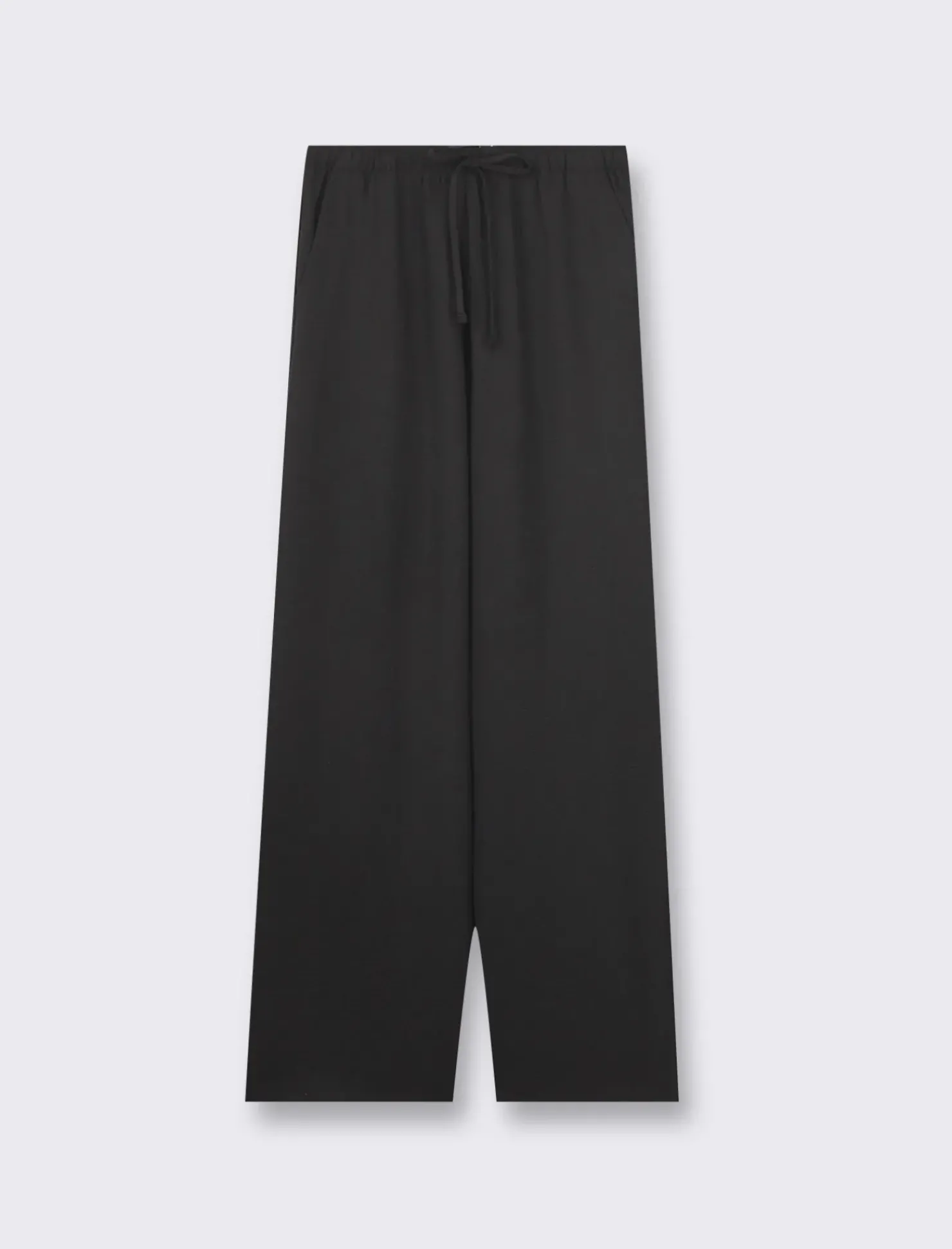 Piazza Italia Pantalone in tessuto fluido con elastico e coulisse in vita vestibilità straight - Nero Clearance