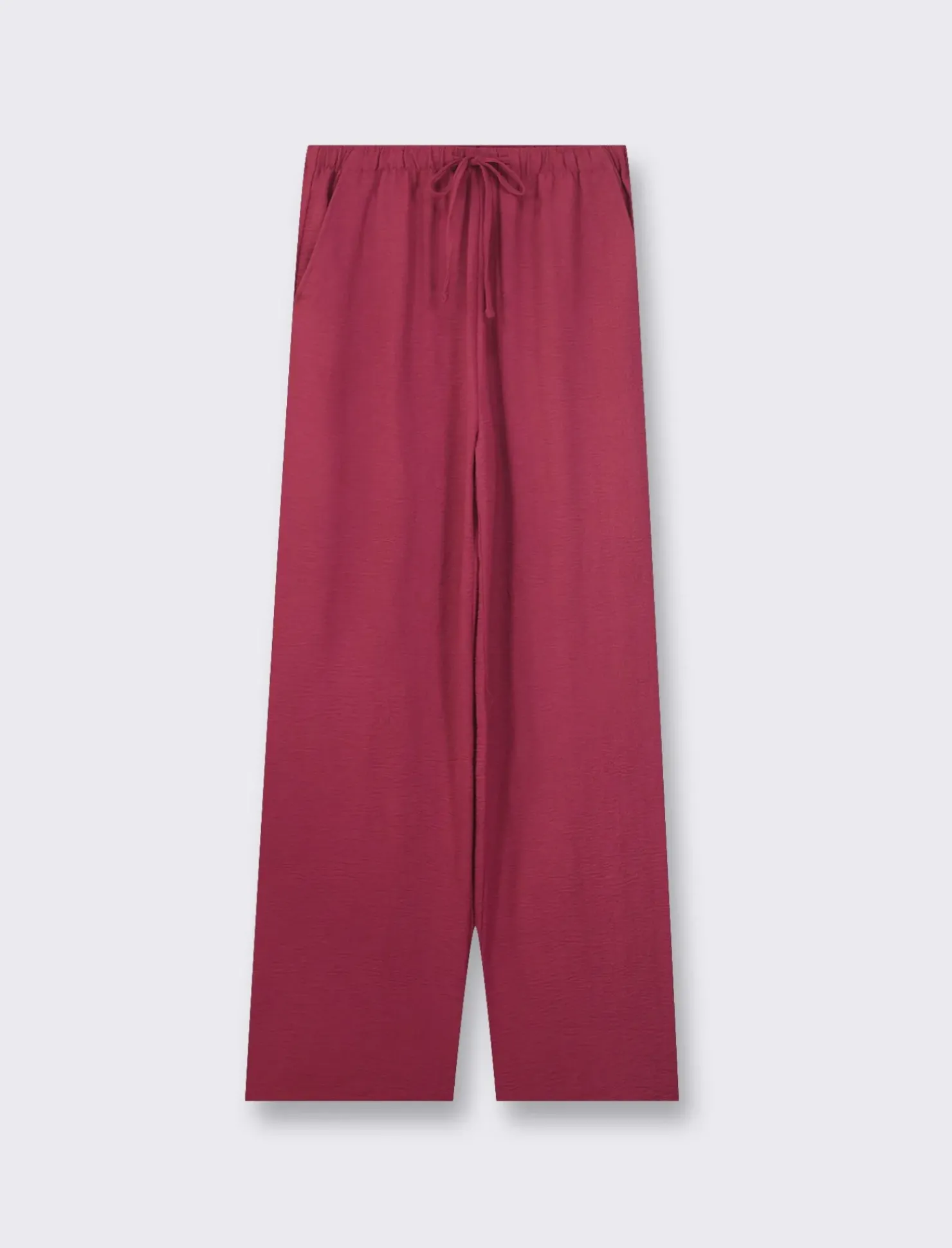 Piazza Italia Pantalone in tessuto fluido con elastico e coulisse in vita vestibilità straight - india Rosso Discount