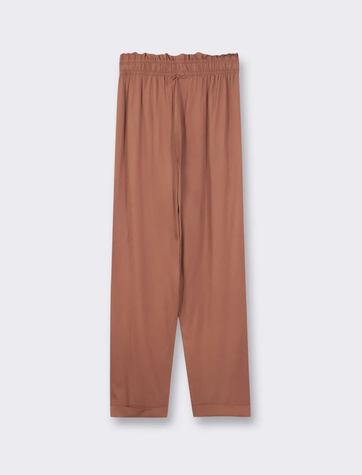 Donna Piazza Italia Donna<Pantalone in tessuto leggero con fusciacca ed elastico - Cacao