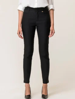 Donna Piazza Italia Donna|Pantaloni<Pantalone modello classico vestibilità slim con chiusura ganci e zip -