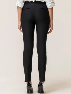 Donna Piazza Italia Donna|Pantaloni<Pantalone modello classico vestibilità slim con chiusura ganci e zip -