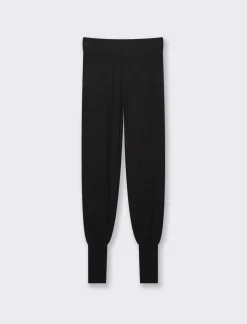 Donna Piazza Italia Donna|Pantaloni<Pantalone modello jogger con elastico alto in vita e coulisse - Nero