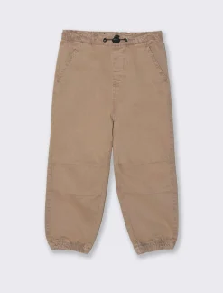 Bambino Piazza Italia Bambino|Pantaloni<Pantalone over size con elastico in vita e fondo gamba e pieghe sul davanti - Marrone tabacco