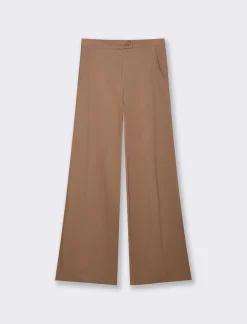 Donna Piazza Italia Donna|Pantaloni<Pantalone palazzo con chiusura con zip e bottoni. tasche americane sui fianchi - Cammello