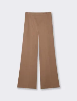 Donna Piazza Italia Donna|Pantaloni<Pantalone palazzo con chiusura con zip e bottoni. tasche americane sui fianchi - Cammello