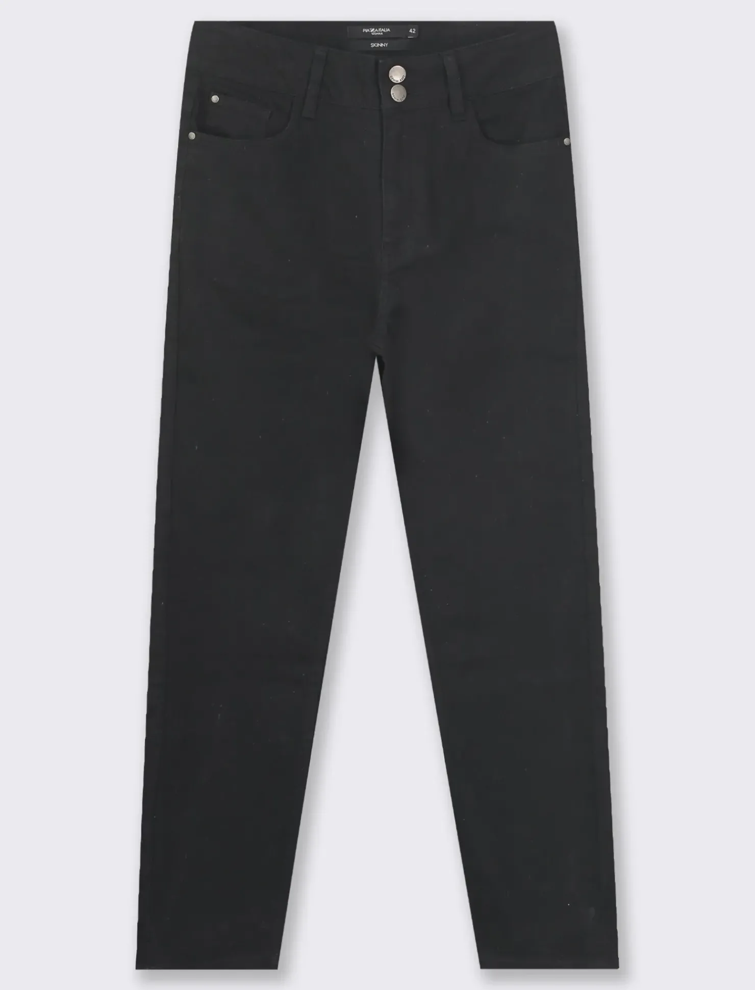 Piazza Italia Pantalone skinny colorato vita alta crop e bustino - Nero Cheap