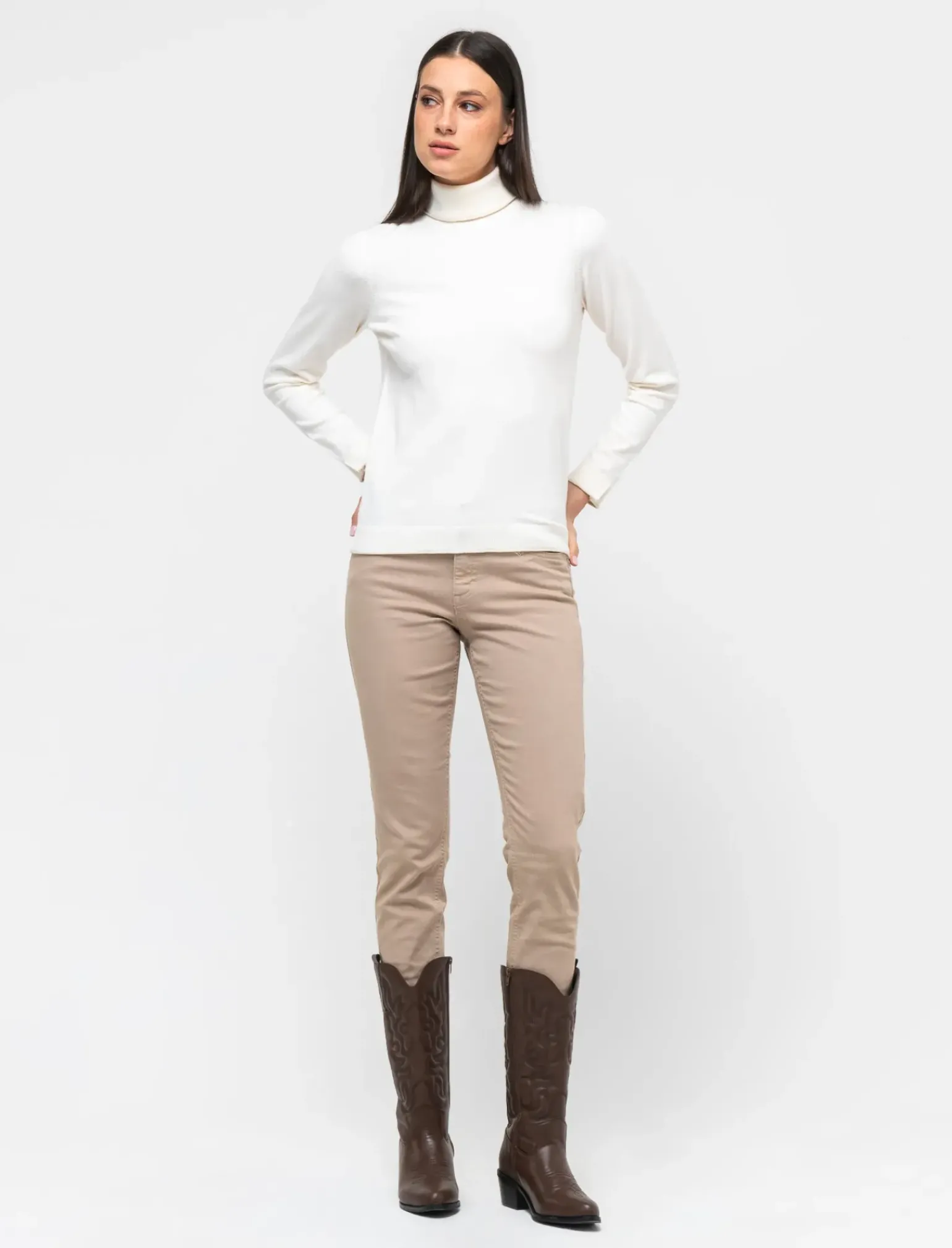 Donna Piazza Italia Donna|Jeans<Pantalone skinny vita alta - Caramello