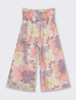 Piazza Italia Bambina<Pantalone stampa floreale con impunture elastiche - Lilla