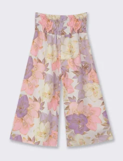 Piazza Italia Bambina<Pantalone stampa floreale con impunture elastiche - Lilla