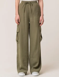 Donna Piazza Italia Donna|Pantaloni<Pantalone straight modello jogger con vita elastica regolabile e tasconi applicati - Kaky 1