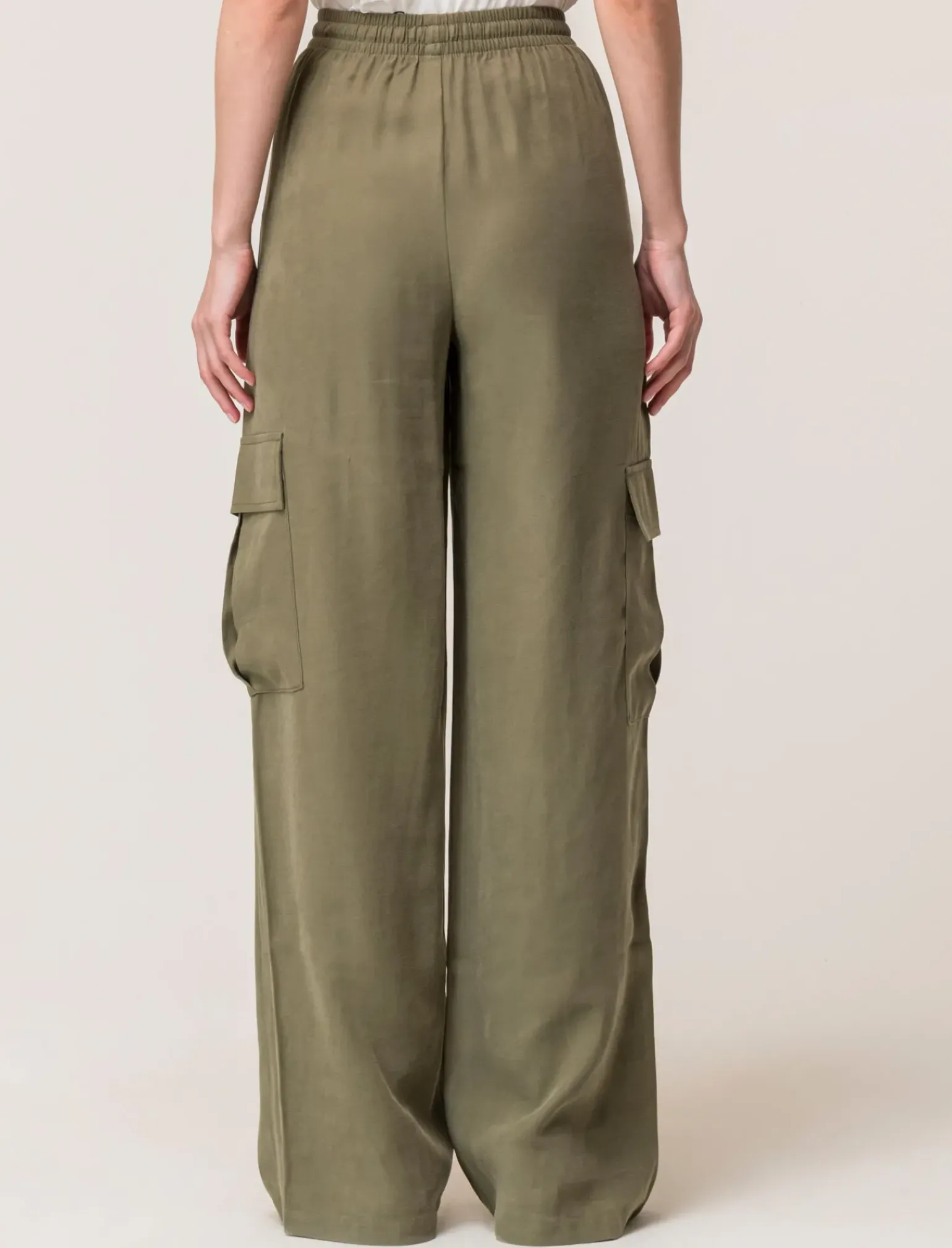 Donna Piazza Italia Donna|Pantaloni<Pantalone straight modello jogger con vita elastica regolabile e tasconi applicati - Kaky 1