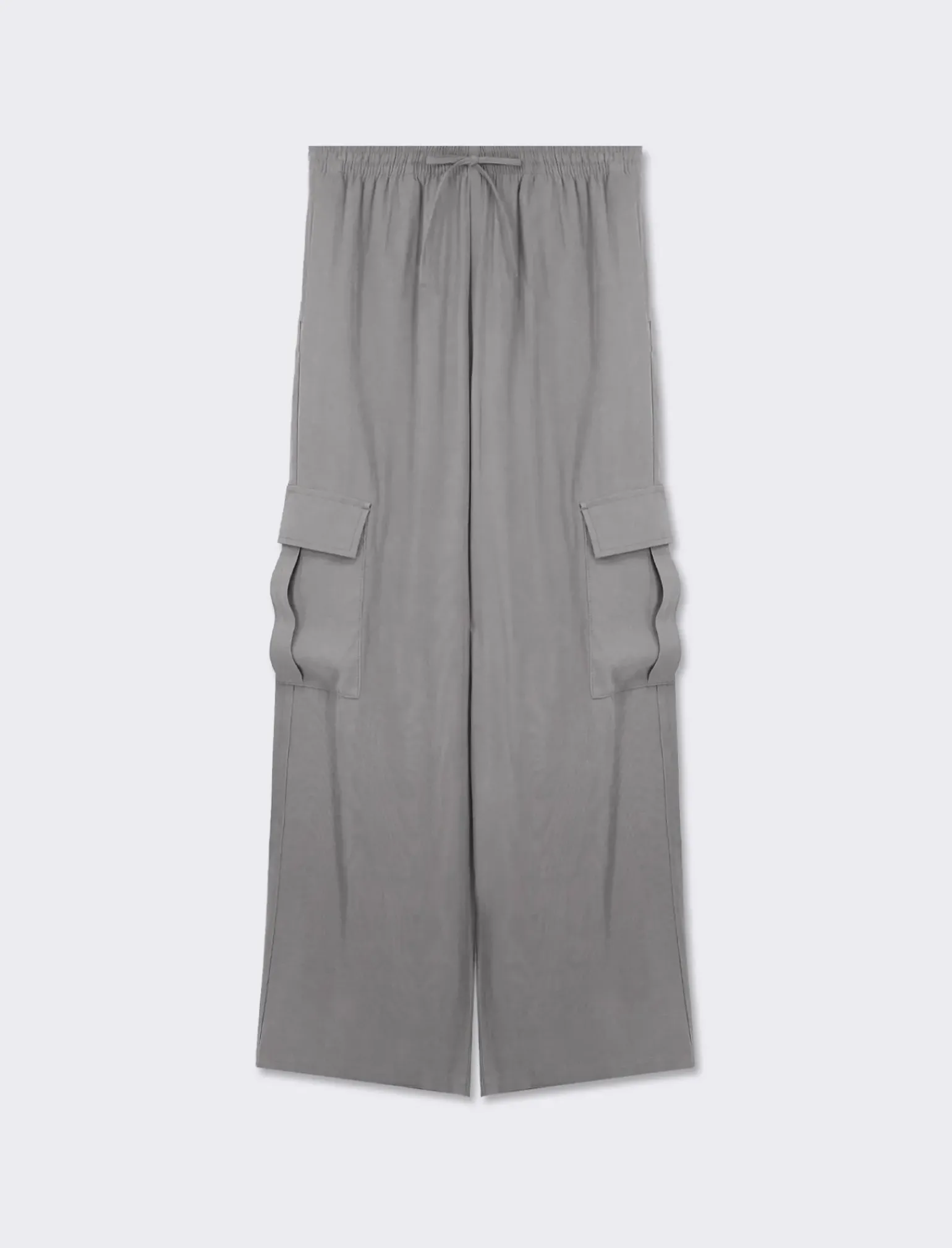 Donna Piazza Italia Donna|Pantaloni<Pantalone straight modello jogger con vita elastica regolabile e tasconi applicati - piombo