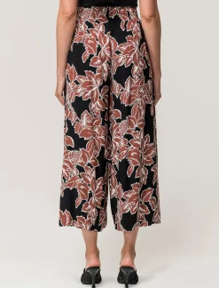 Donna Piazza Italia Pantaloni<Pantalone vestibilità culotte con elastico in vita in visocosa stampato - var 1