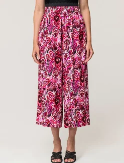 Donna Piazza Italia Pantaloni<Pantalone vestibilità culotte con elastico in vita in visocosa stampato - var 2