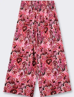 Donna Piazza Italia Pantaloni<Pantalone vestibilità culotte con elastico in vita in visocosa stampato - var 2