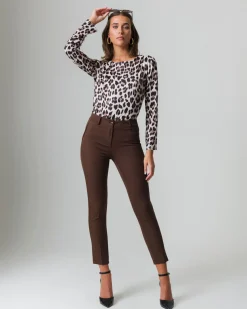 Donna Piazza Italia Donna|Pantaloni<Pantalone vita alta slim fit - talpa