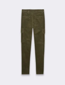 Uomo Piazza Italia Pantaloni<Pantaloni cargo in velluto a coste tapered fit con tasche a toppa posteriori - militare