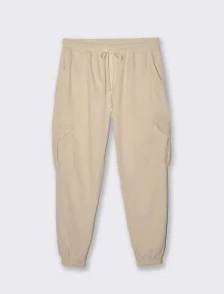 Uomo Piazza Italia Pantaloni<PANTALONI CARGO JOGGER IN VELLUTO - Beige