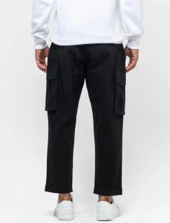 Piazza Italia Pantaloni cargo Relaxed fit con tasche a filetto - Nero Clearance