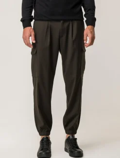 Uomo Piazza Italia Uomo|Pantaloni<Pantaloni chino con vita semi elasticizzata - kaki