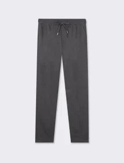 Uomo Piazza Italia Pantaloni<Pantaloni chino con vita elasticizzata regolabile con laccio e dettaglio di tasche a filetto posteri - Antracite melange