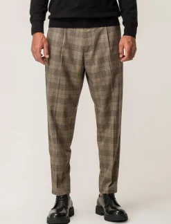 Uomo Piazza Italia Uomo|Pantaloni<Pantaloni chino fantasia principe di galles - Cammello