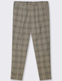 Uomo Piazza Italia Uomo|Pantaloni<Pantaloni chino fantasia principe di galles - Cammello