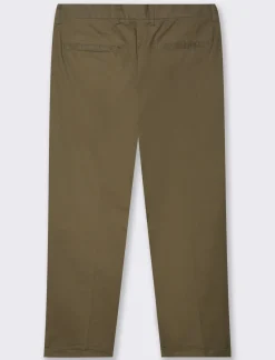 Uomo Piazza Italia Uomo|Pantaloni<Pantaloni chino tessuto twill di cotone elasticizzato - kaki