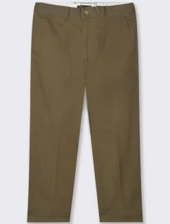 Uomo Piazza Italia Uomo|Pantaloni<Pantaloni chino tessuto twill di cotone elasticizzato - kaki