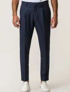 Uomo Piazza Italia Uomo|Pantaloni<Pantaloni formal fit con tasche a filetto posteriori e chiusura anteriore con cerniera e bottone -