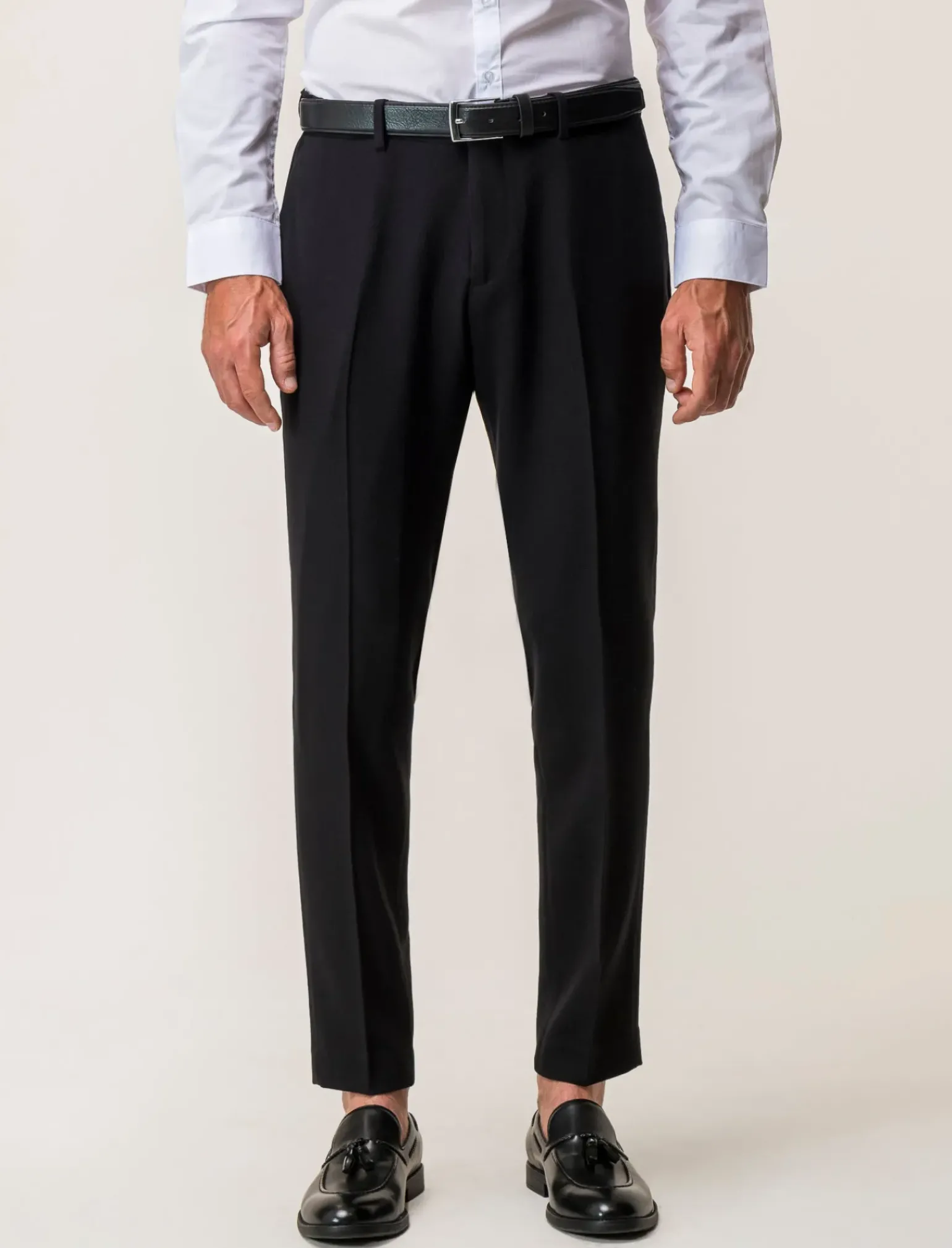 Uomo Piazza Italia Uomo|Pantaloni<Pantaloni formal fit in tessuto operato -