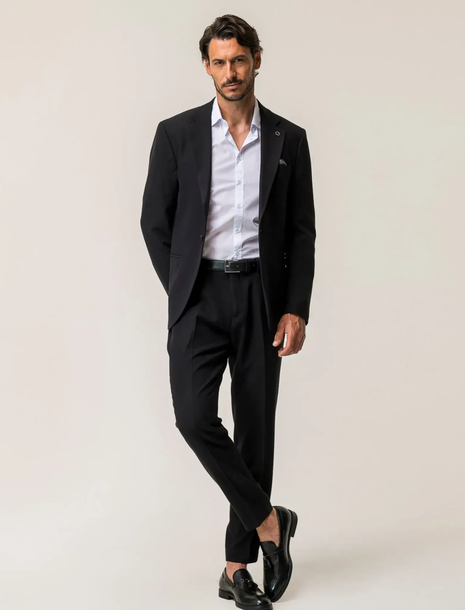 Uomo Piazza Italia Uomo|Pantaloni<Pantaloni formal fit in tessuto operato -