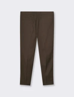 Uomo Piazza Italia Uomo|Pantaloni<Pantaloni formal fit in tessuto diagonale - Moro