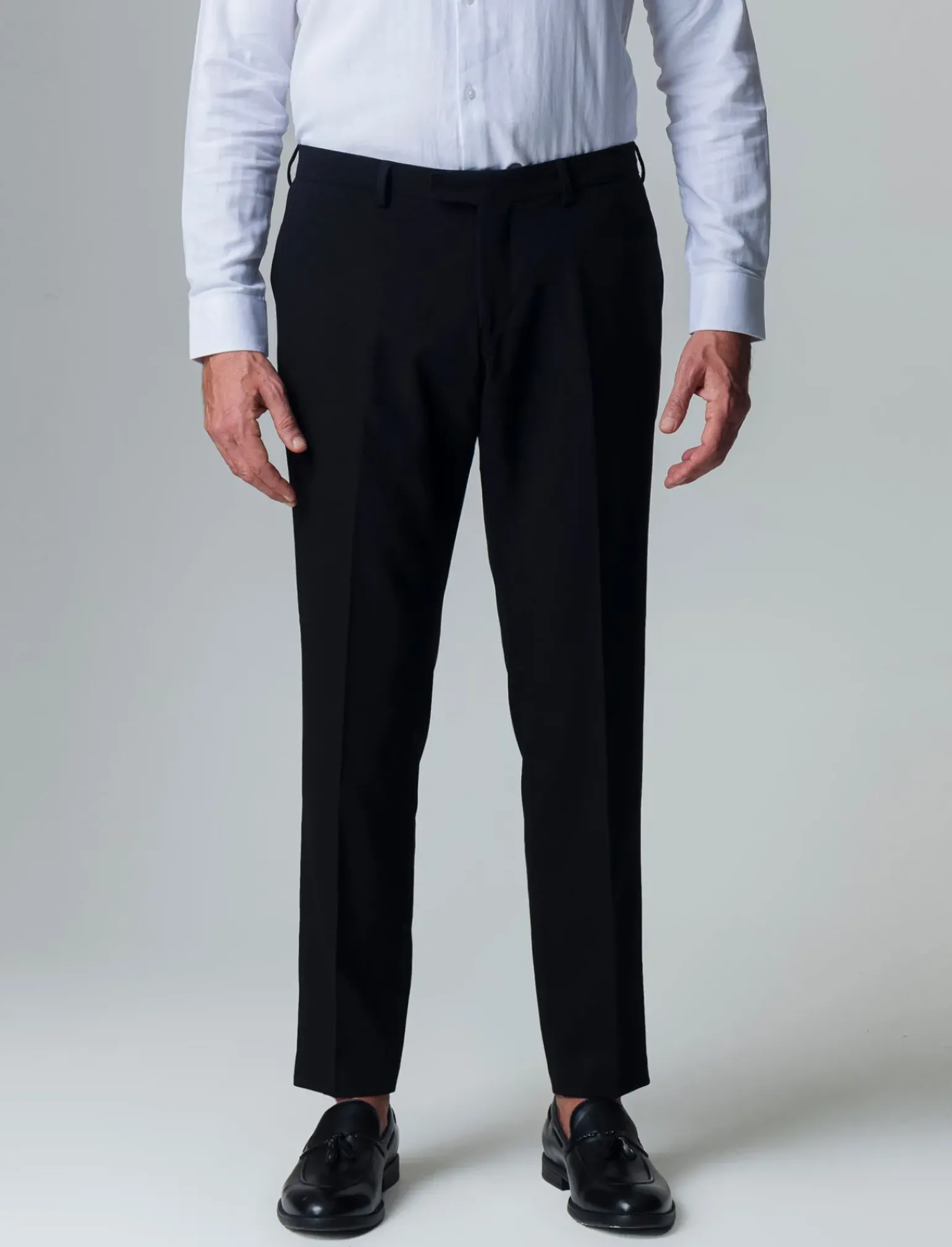 Uomo Piazza Italia Uomo|Pantaloni<Pantaloni formal fit modello Smoking e dettaglio di tasche a filetto -