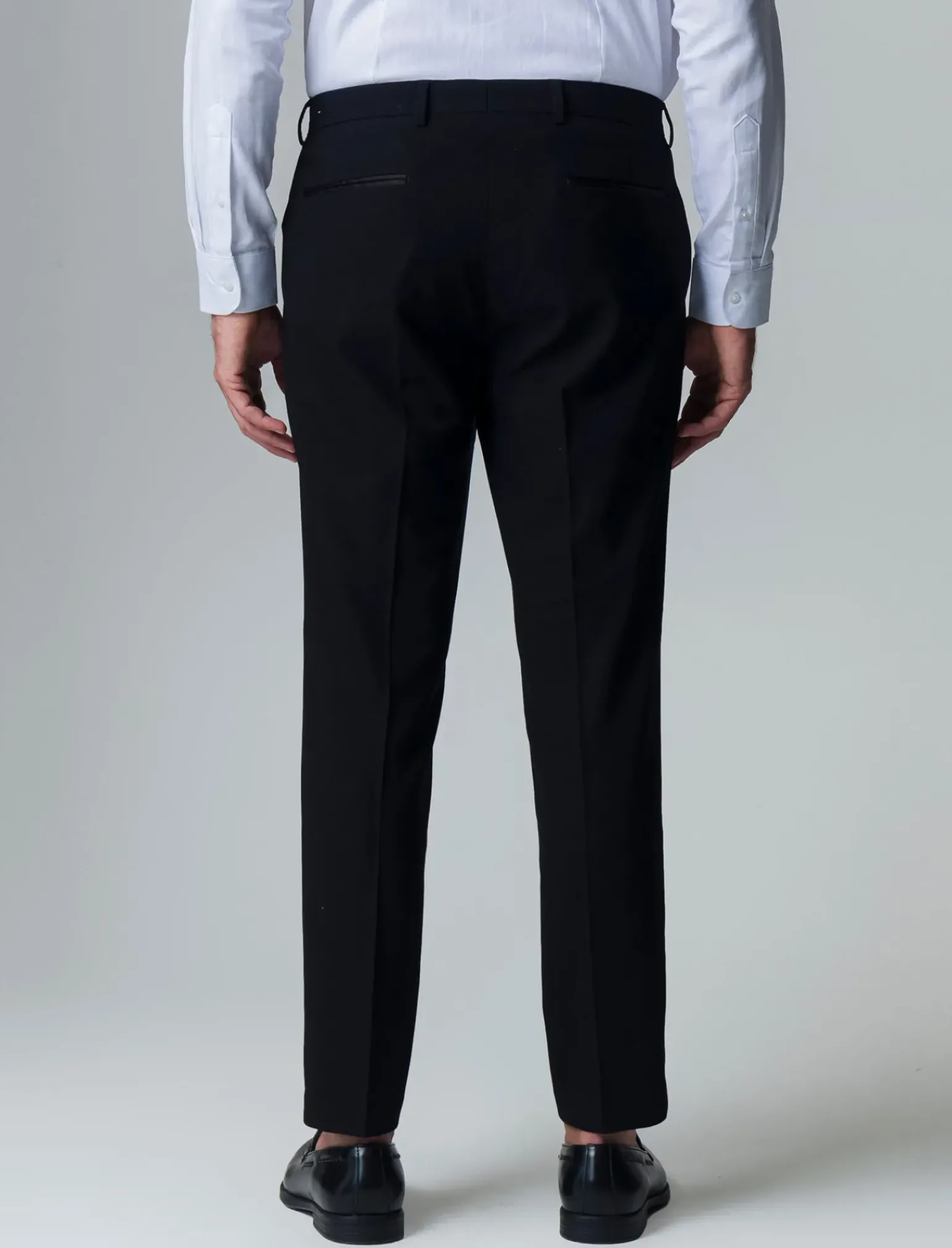 Uomo Piazza Italia Uomo|Pantaloni<Pantaloni formal fit modello Smoking e dettaglio di tasche a filetto -