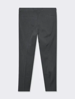 Uomo Piazza Italia Uomo|Pantaloni<Pantaloni formal fit tessuto fantasia gessata - Antracite melange