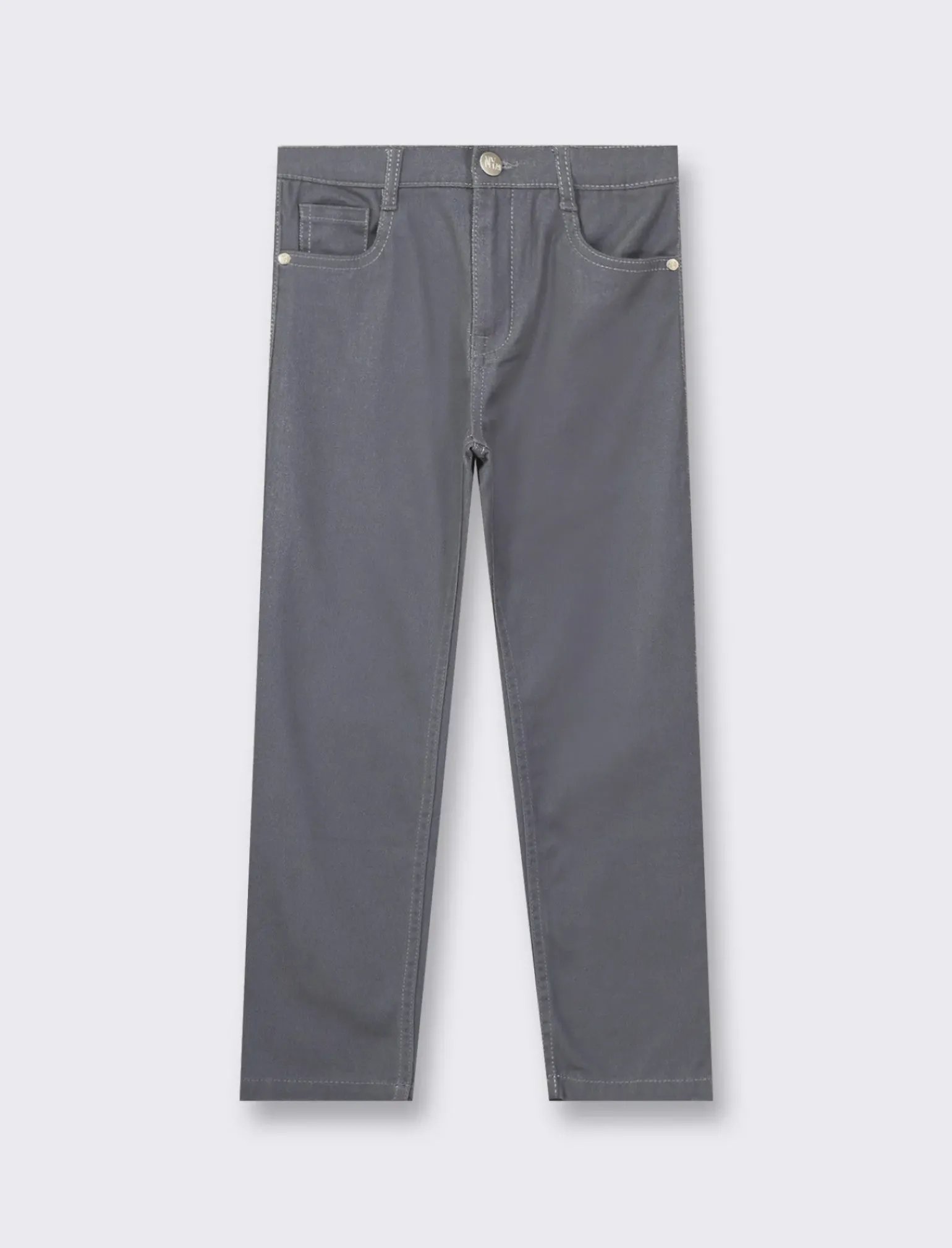 Bambino Piazza Italia Bambino|Pantaloni<Pantaloni in cotone elastico in 5 tasche, con patch posteriore, disponibile in 4 varianti colore - cenere