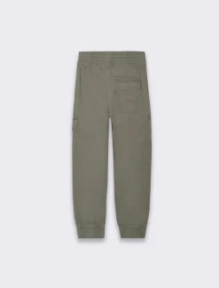 Bambino Piazza Italia Bambino|Pantaloni<Pantaloni in cotone linea jogger con culisse ed elastico a fondo gamba - militare
