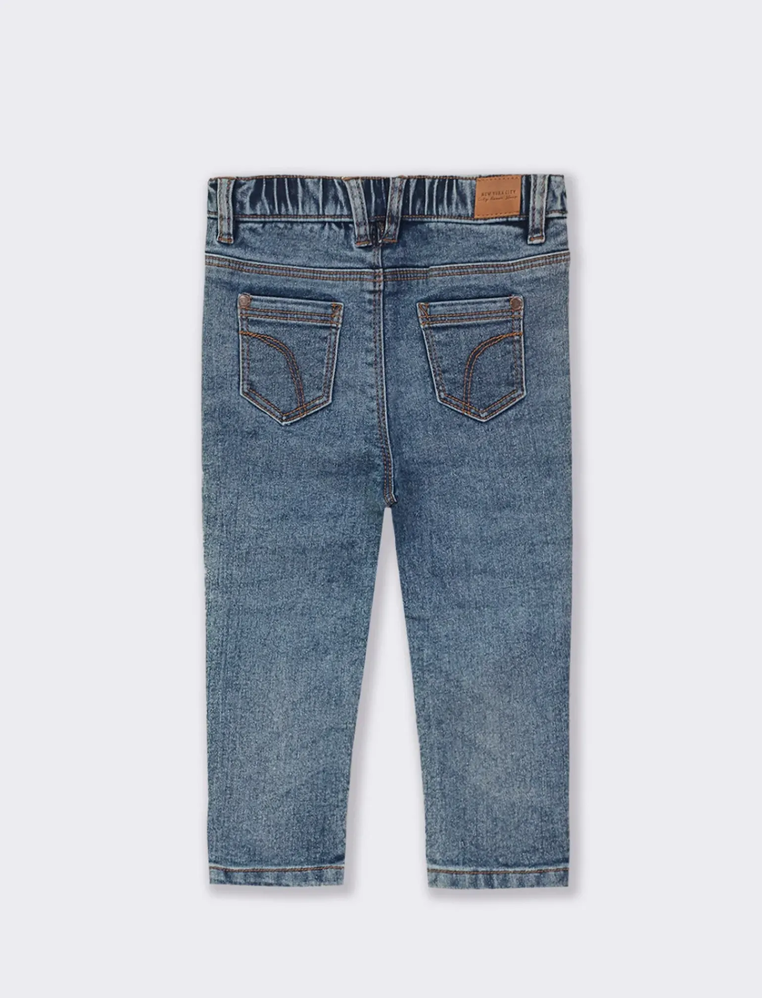 Piazza Italia Neonato|Jeans<Pantaloni in denim basico con elastico regolabile e chiusura con bottone a pressione - Denim