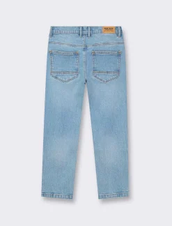 Bambino Piazza Italia Bambino|Jeans<Pantaloni in denim regular fit, elastico regolabile in vita, con rotture frontali - Denim chiaro