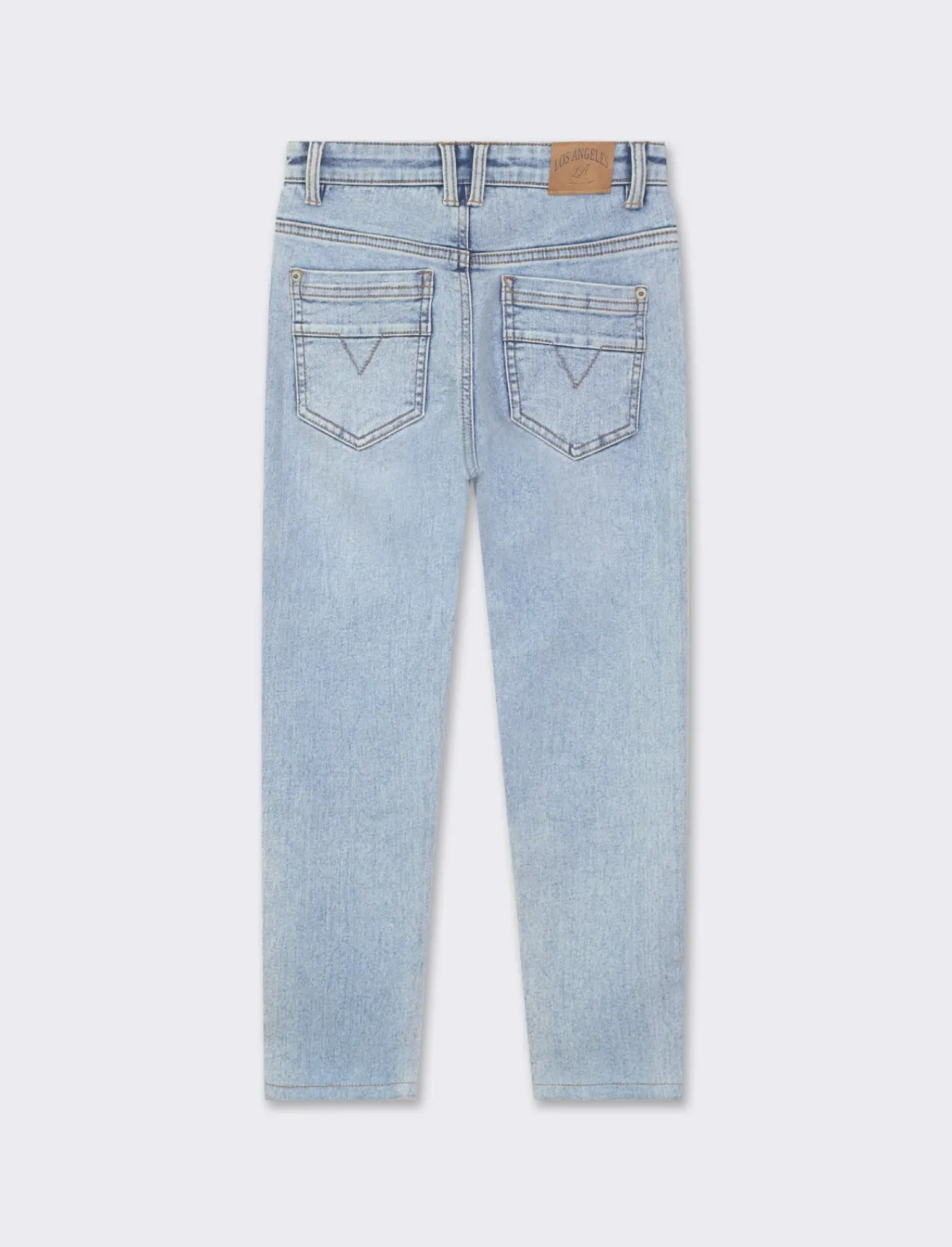 Bambino Piazza Italia Bambino|Jeans<Pantaloni in denim slim fit, elastico regolabile in vita con dettaglio taschino a contrasto - Denim chiaro