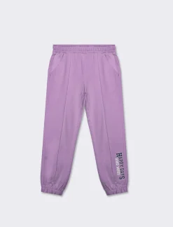 Piazza Italia Bambina|Leggings E Jogger<Pantaloni in felpa di cotone con elastico in vita e al fondo e tagli frontali - Lilla