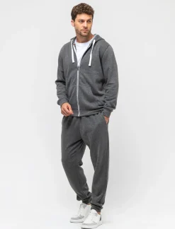 Uomo Piazza Italia Pantaloni<Pantaloni in felpa in misto cotone garzato melange regular fit -