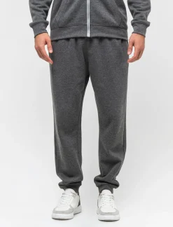 Piazza Italia Pantaloni in felpa in misto cotone garzato melange regular fit - Nero Best Sale